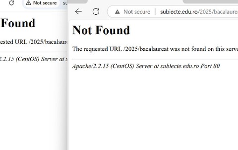 Eroare 404 pe site-ul Subiecte.edu.ro la publicarea baremelor de Bac 2025