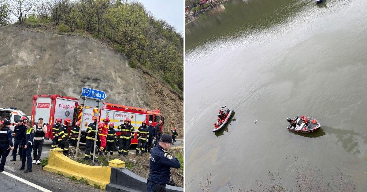 Un microbuz cu pasageri a căzut în Dunăre, în județul Mehedinți