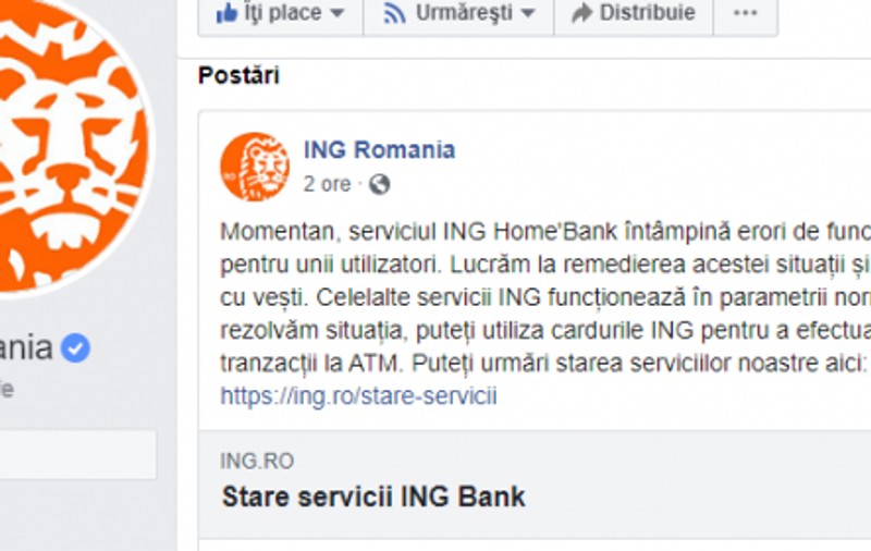 ING Bank are dificultăți cu plățile pe internet. Sfaturile băncii pentru clienți