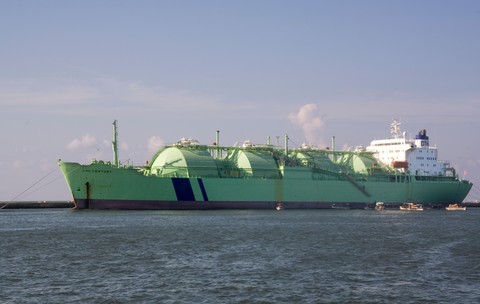 Liquified natural gas (LNG) ship in Suez Canal