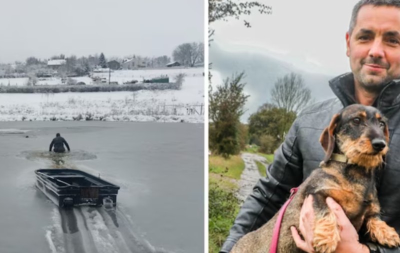 Primarul unei localități din Belgia a sărit în apă înghețată ca să-și salveze cățelul și era să-și piardă viața