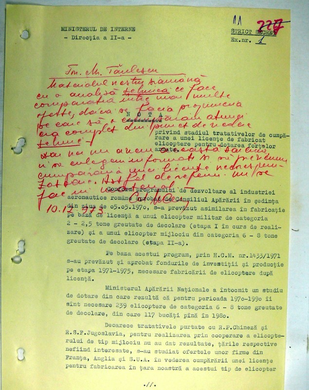 Cum au sabotat comuniștii elicopterul IAR 330, pe care-l voiau asamblat integral în România. Contract de 100 de milioane de dolari în Peru, pierdut pe recomandări de la partid