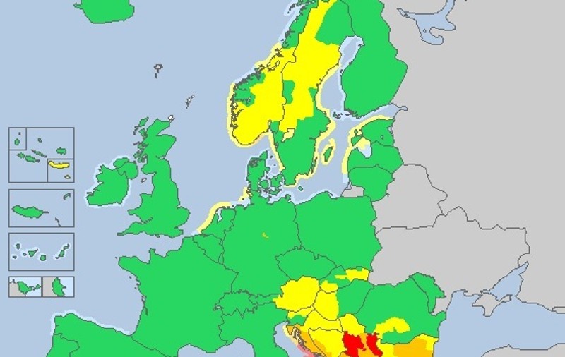Condiții meteo dificile în tot sud-estul Europei. Cod roșu de precipitații în Serbia și portocaliu în Bulgaria