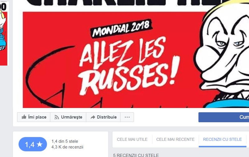 Pagina de Facebook a Charlie Hebdo, luată cu asalt de români. I-au scăzut drastic ratingul