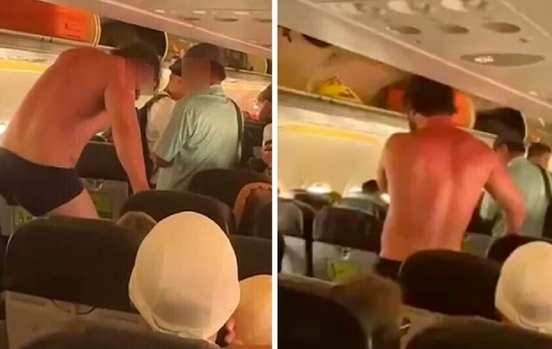 Un pasager pe jumătate gol a amenințat că va sări din avion și a forțat aterizarea de urgență: „Vreți să murim cu toții aici?” | VIDEO