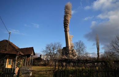 Coșul de fum de la Doicești a fost dărâmat