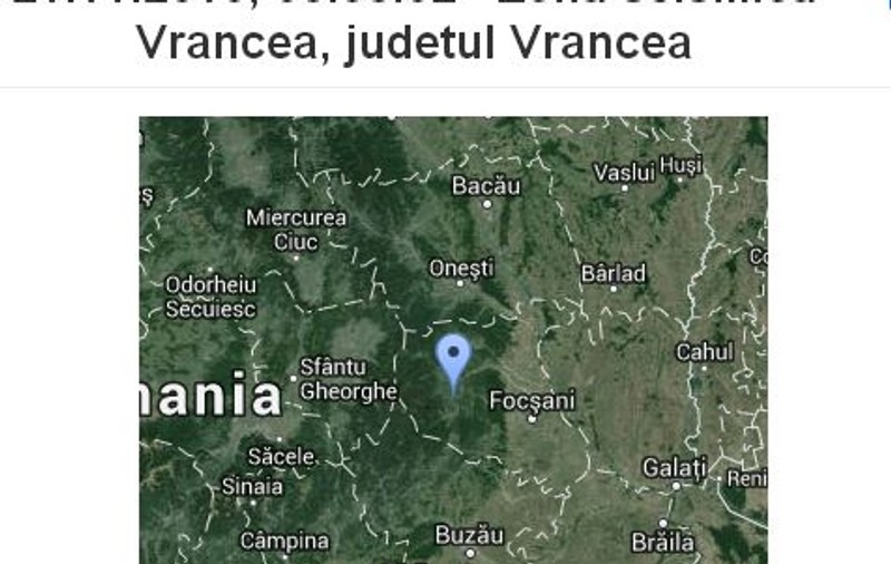 CUTREMUR de INTENSITATE în VRANCEA, la ORA 8.38! L-ai simţit?