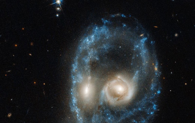Imaginea neobișnuită, publicată de NASA, înainte de Halloween. Cum s-a format „chipul unei creaturi nepământene” după ciocnirea a două galaxii