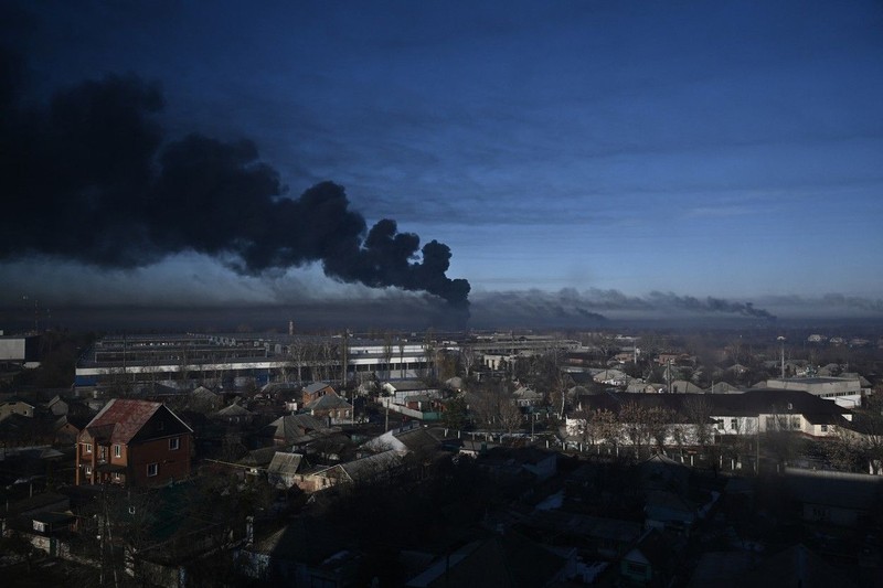 Explozie pe aeroportul militar din Ciuhuiiv, regiunea Harkov. FOTO: Profimedia