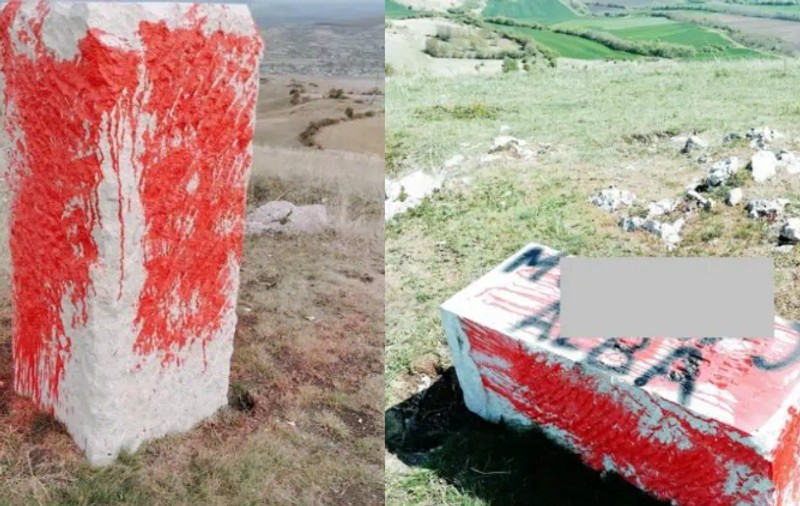 Mesaje obscene la adresa poliției, pe o piatră-monument din Alba. A fost deschis dosar penal pentru „distrugere”
