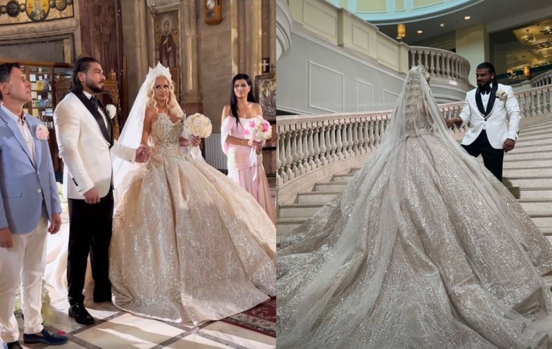 Imagini cu Anda Adam în rochie de mireasă. Artista a schimbat mai multe ținute