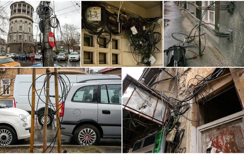 De 13 ani Primăria, Netcity și operatorii de telecomunicații promit că mută cablurile în subteran, dar ele tot atârnă în București