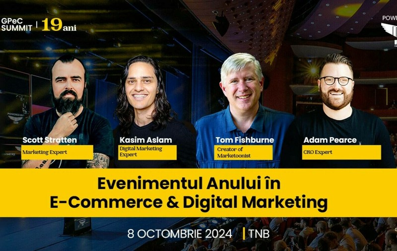 Agenda GPeC SUMMIT 8 Octombrie este publicată: 19 speakeri și 9 ore de content practic despre tot ce e important în E-Commerce și Digital Marketing