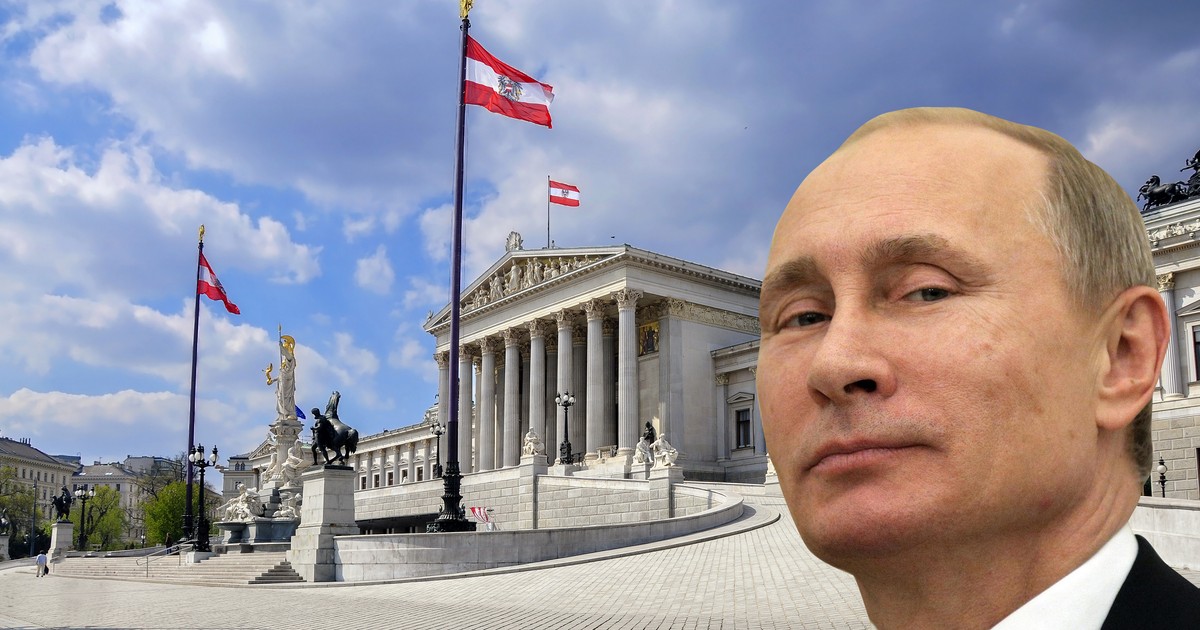 Colaj. Parlamentul Austriei și Vladimir Putin. Foto Shutterstock / Colaj Libertatea