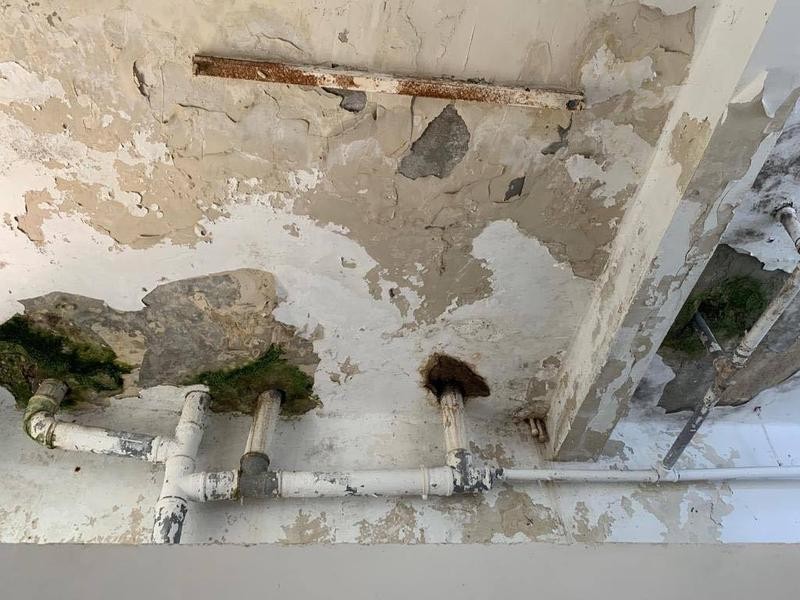 Așa arată un tavan la Spitalul de Psihiatrie Palazu Mare