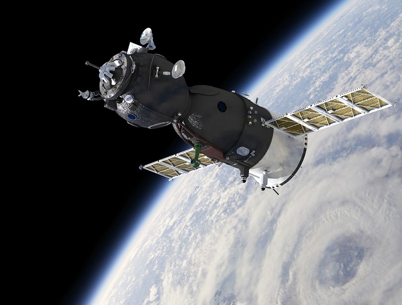9629169 - spaceship on the earth orbit