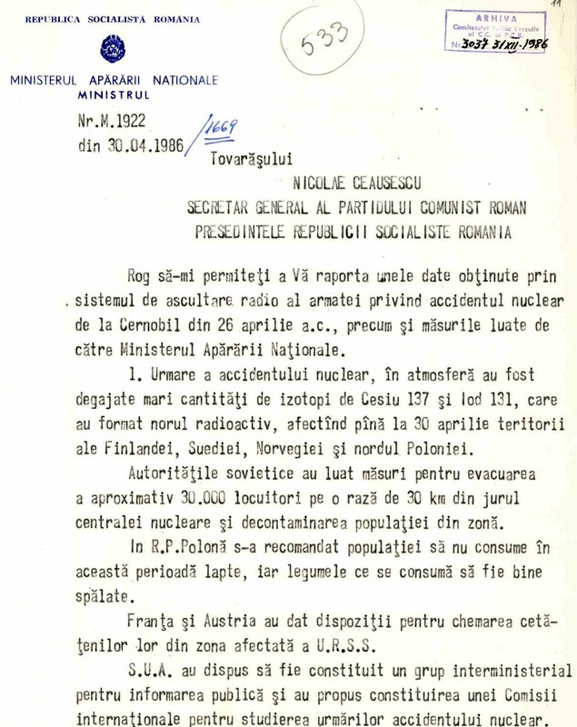 40 de ani de la Cernobîl. Cum a gestionat regimul comunist din România dezastrul nuclear care a schimbat lumea: „Dispunem de tot ce este necesar”