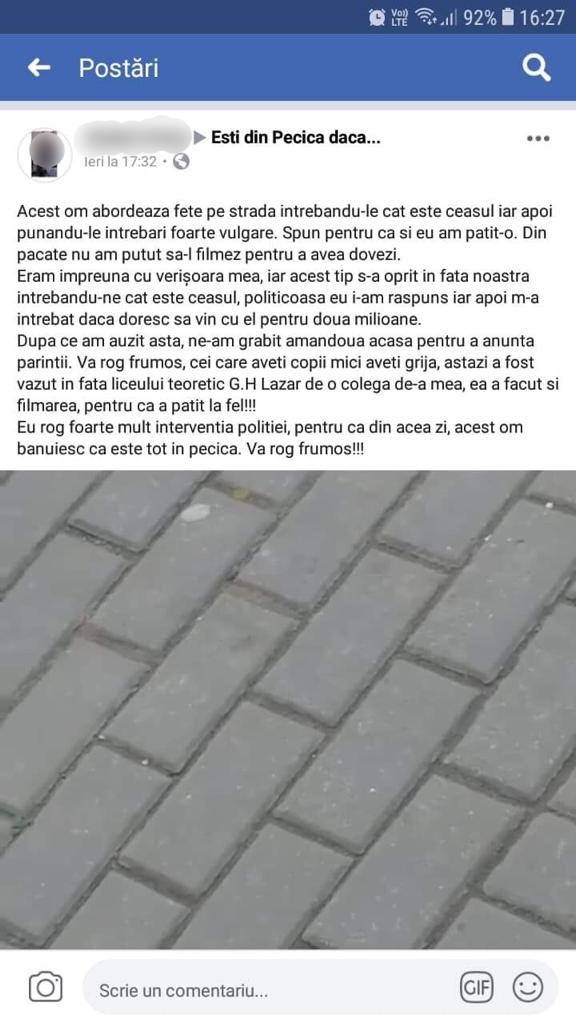 Mesajul unei tinere care a atras atenția asupra perversului