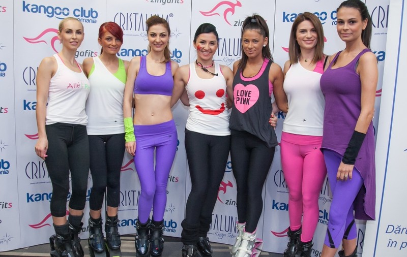 Roxana Vancea, Sylvia şi Ellie White au făcut Kangoo Jumps pentru a strânge fonduri pentru copiii bolnavi de cancer