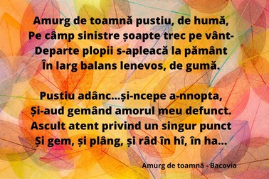 Amurg de toamnă de Bacovia