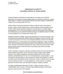 Comunicatul Academiei, în forma inițială, înainte să fie șters de pe site