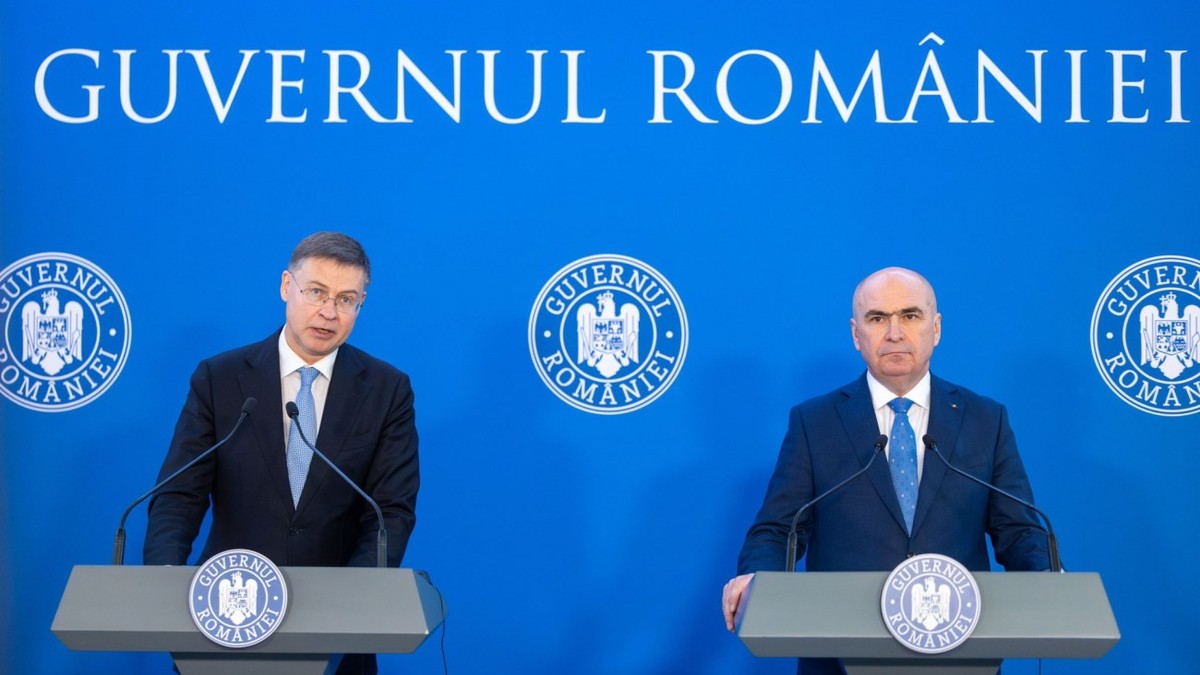 Ilie Bolojan și Valdis Dombrovskis, la declarațiile de presă fără întrebări