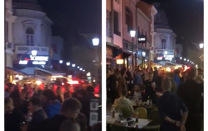 VIDEO | Petrecere fără restricții în Centrul Vechi din București, în ziua în care Capitala a înregistrat o rată de infectare de 2,89 la mia de locuitori