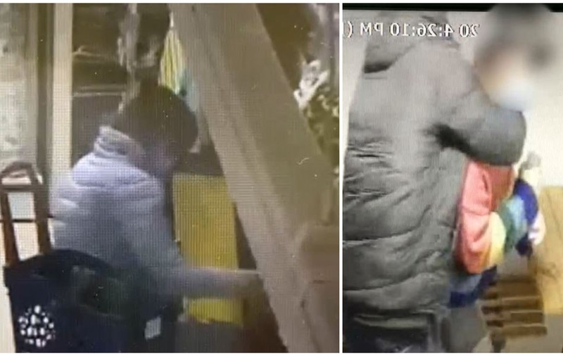 Filmările din Carrefour Brașov cu momentele în care tânăra bagă în rucsac produsele, este reținută, lovește peste mână un agent și este brutalizată și bătută