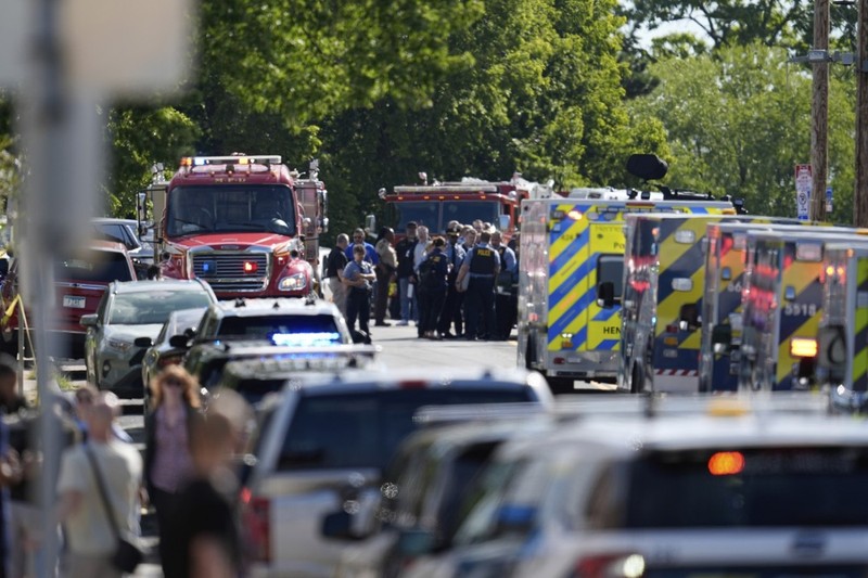 Law enforcement officers gather outside the Annunciation Church's school in response to a reported mass shooting, Wednesday, Aug. 27, 2025, in Minneapolis.,Image: 1031769794, License: Rights-managed, Restrictions: This content is intended for editorial use only. For other uses, additional clearances may be required., Model Release: no