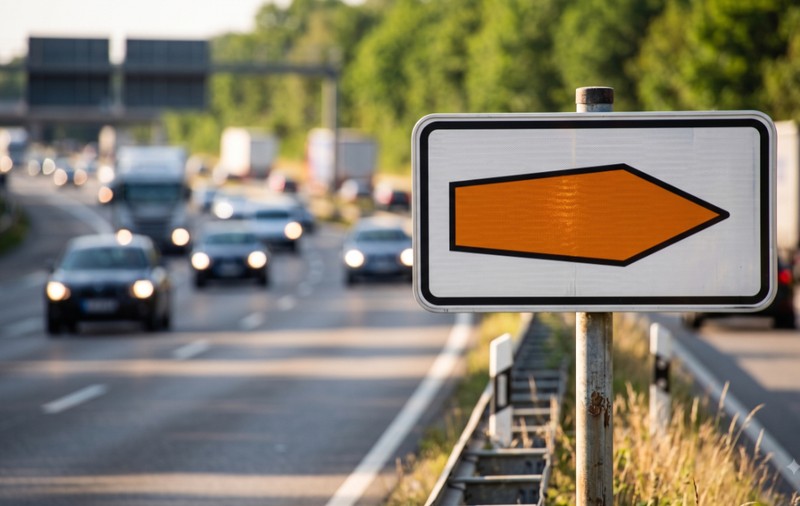 Indicatorul rutier introdus în 2013 pe care mulți șoferi nu îl cunosc. Ce înseamnă când vezi săgeata portocalie, pe drumurile din Germania