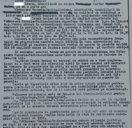 Contract de schimb între soția lui Țânțăreanu și un fost proprietar de teren pe care a fost ridicat Paradisul Verde