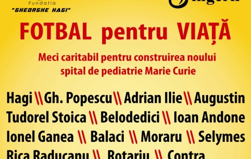 Ajută-i pe micuţii bolnavi! Fii spectatorul unui meci de fotbal caritabil!