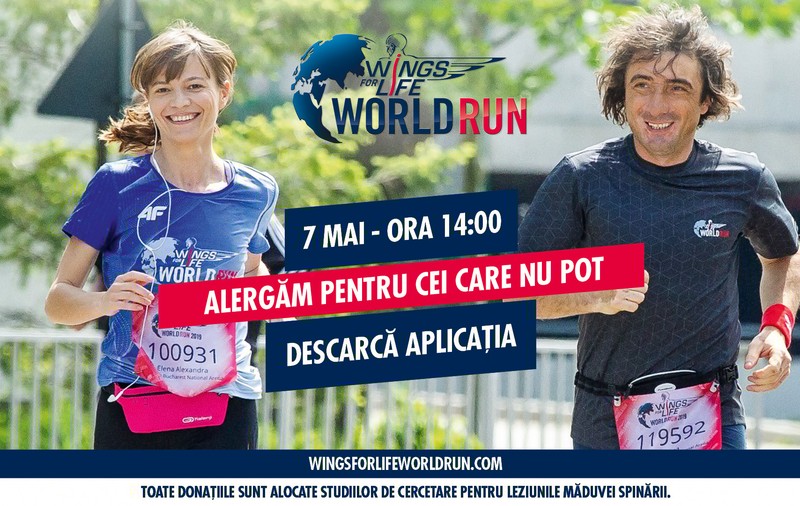 Aleargă pentru cei care nu pot, pe 7 mai, la Wings For Life World Run