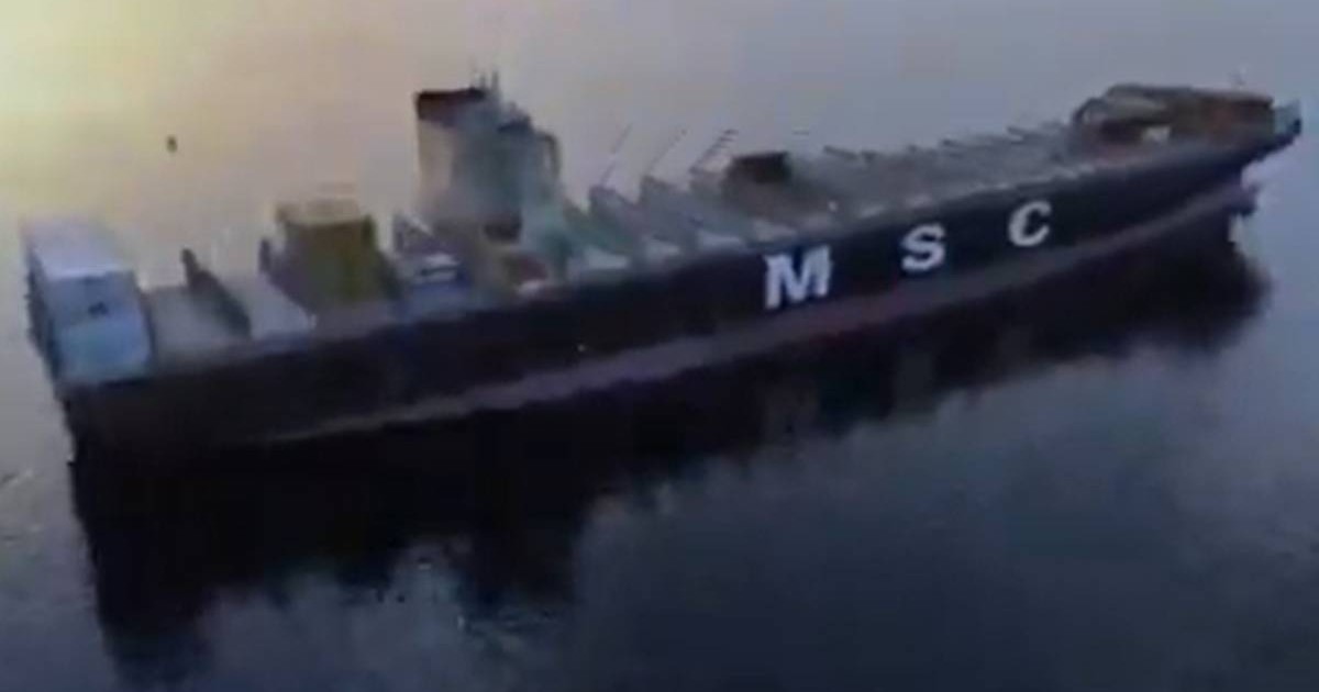 Captura Video nava comerciala MSC Francesca pe apa
