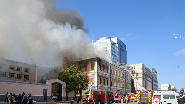 Kiev. Academia Națională de Științe, lovită de drone rusești Sursa foto: Profimedia