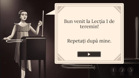 Captura din jocul Google cu lectia de teremin
