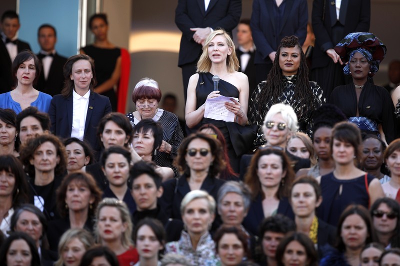 Protest pe covorul roșu de la Cannes 2018