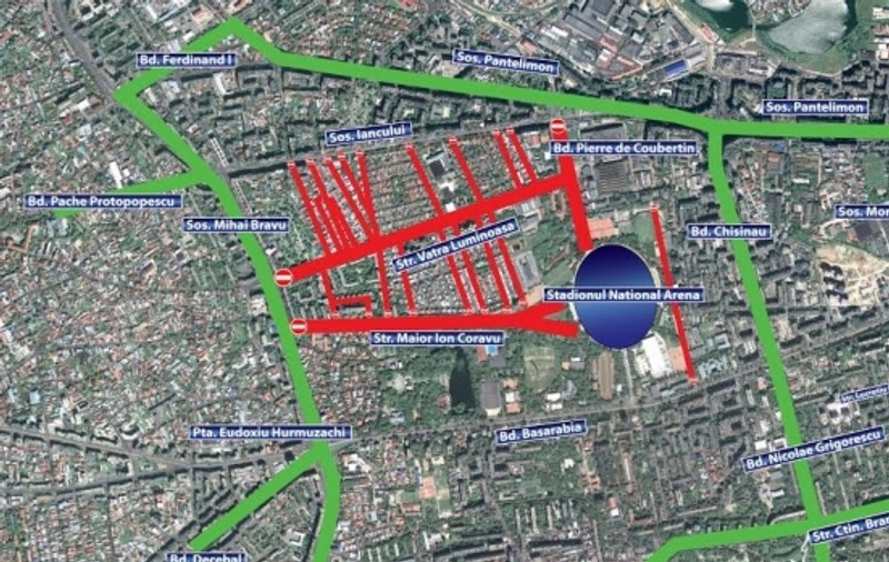 Restricții de circulație prilejuite de partida România - Polonia