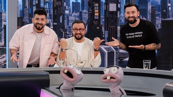 Radu Ciucă, alături de Cătălin Măruță și de Oase la emisiunea „Furnicuțele” | sursa foto: Antena 1