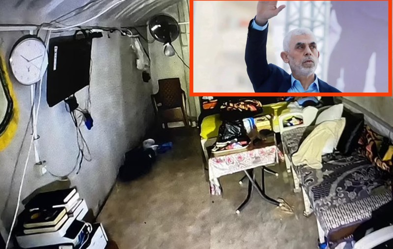 Un televizor, o canapea improvizată și ventilatoare pentru reglarea umidității. Imagini din ascunzătoarea fostului lider Hamas, Yahya Sinwar