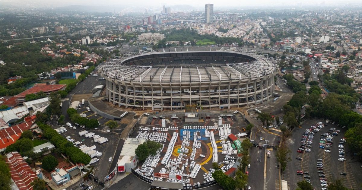 Imagine aeriană cu stadionul Azteca din Ciudad de Mexico, iuniea 2025