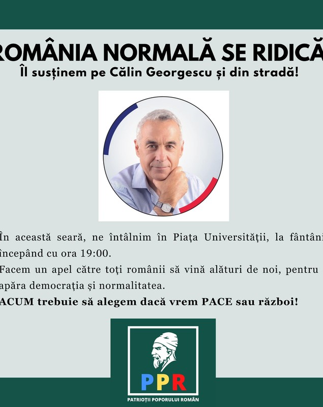 Susținătorii lui Călin Georgescu organizează o manifestație în București: „Să alegem dacă vrem pace sau război”