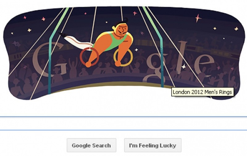Google, logo special pentru proba de gimnastică masculină, proba de inele