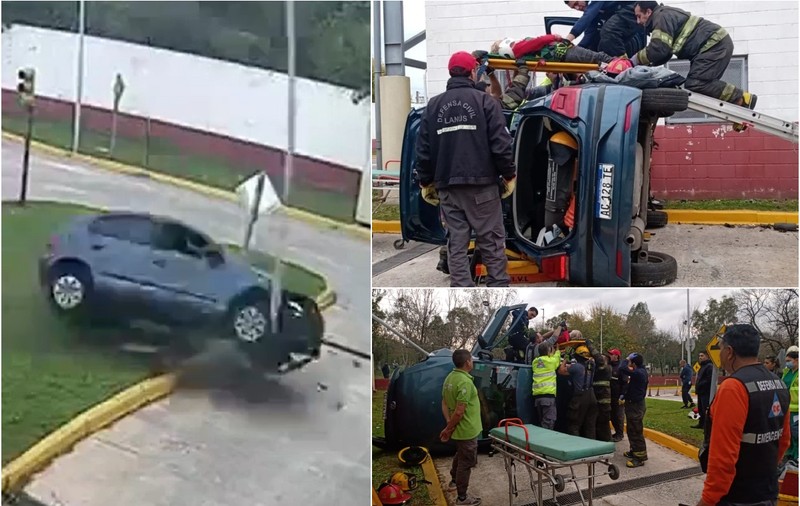 O femeie de 63 de ani s-a răsturnat cu mașina în timpul examenului pentru permis auto, într-un poligon din Argentina | VIDEO