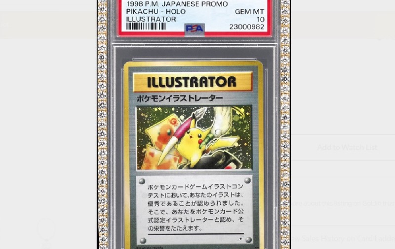 O carte de joc Pokemon cu Pikachu, vândută la licitație cu suma-record de 16.500.000 de dolari de un youtuber celebru