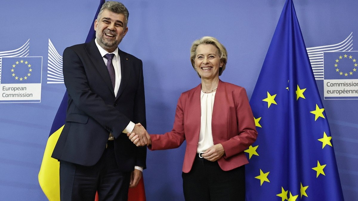 Premierul Marcel Ciolacu și președintele Comisiei Europene, Ursula von der Leyen, vineri, 1 septembrie, la Bruxelles. Foto: Guvernul României