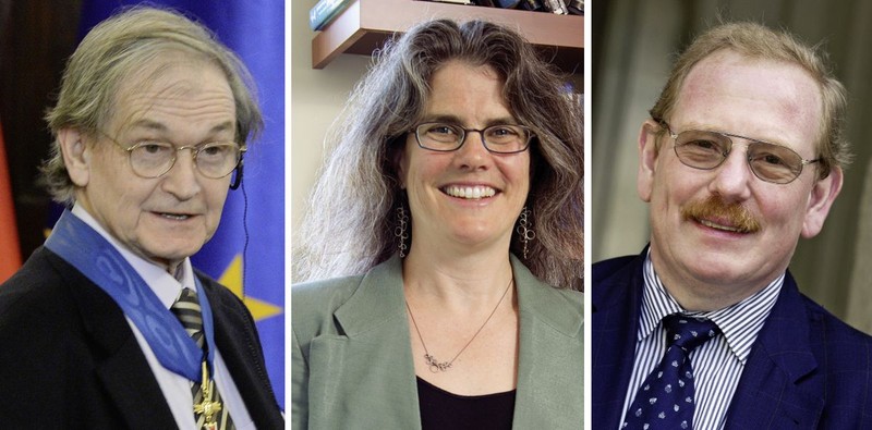 Richard Penrose, Andrea Ghez și Reinhard Genzel, câștigătorii premiului Nobel pentru Fizică FOTO: EPA