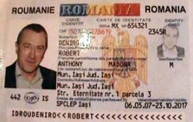 Un bărbat din Iași a falsificat buletinul lui Robert de Niro și a ajuns la închisoare