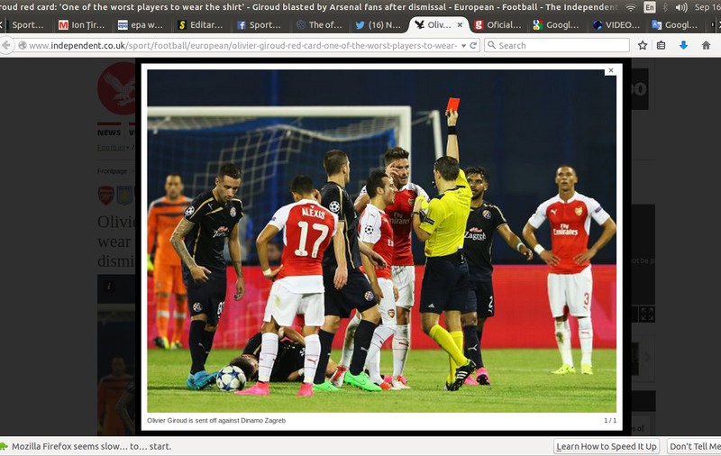 LIGA CAMPIONILOR, TOATE REZULTATELE (etapa I): Arbitrul Ovidiu Haţegan l-a eliminat pe Olivier Giroud și l-a enervat pe Arsene Wenger. Arsenal a pierdut la Zagreb, iar Wenger a devenit primul manager din Anglia care a suferit 50 de înfrângeri în UCL / GALERIE FOTO & VIDEO