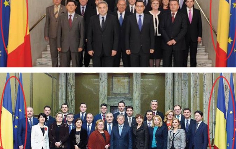 Platforma lui Cioloș, acuzație gravă la adresa Executivului Dăncilă: A scos steagul UE din fotografia oficială a Cabinetului